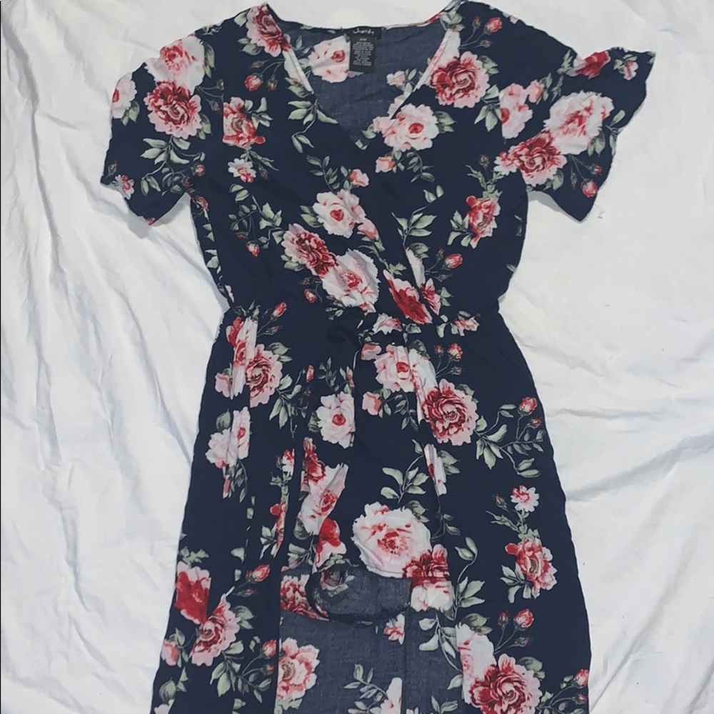 Floral romper with a tail